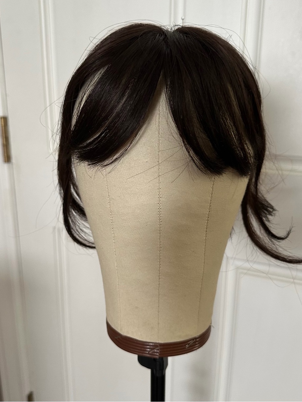 #2 Dark Brown 100% Human Hair Topper with Bangs #UL2